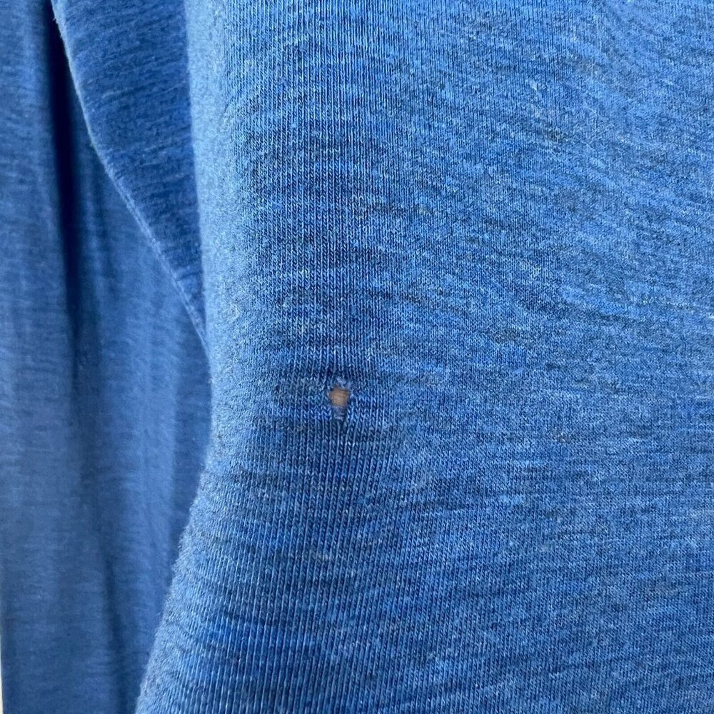 Duluth Trading Co Dry & Mighty Long Sleeve Hoodie Tunic Womens M Blue Wool Blend - Picture 6 of 11